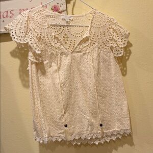 Cream Lace Women's Top